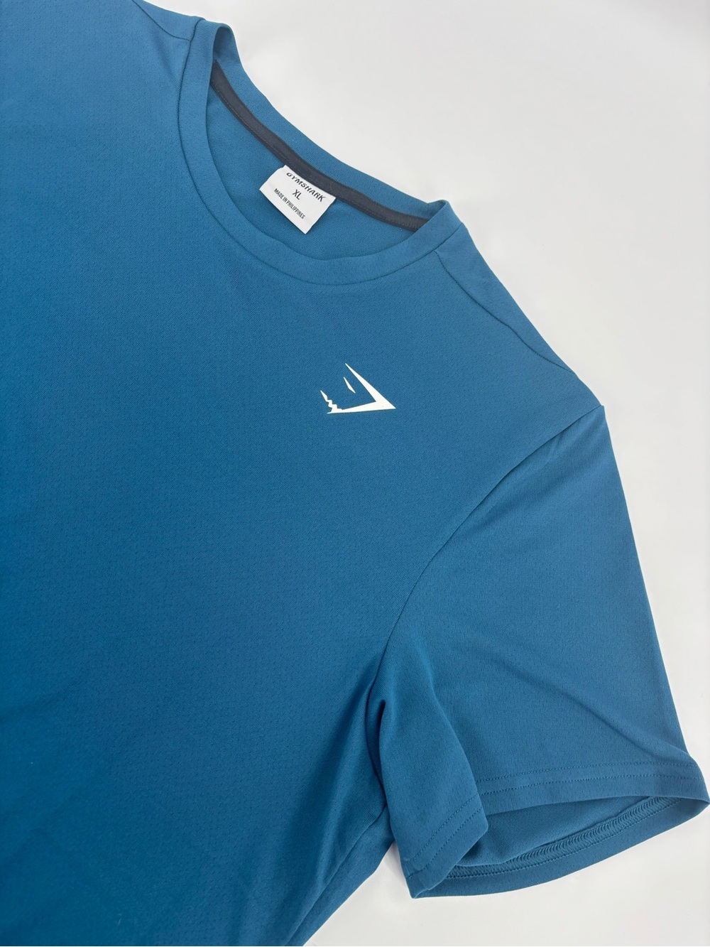 Gymshark A2A1K Men XL Training T-Shirt Teal Blue Polyester Short Sleeve Top
